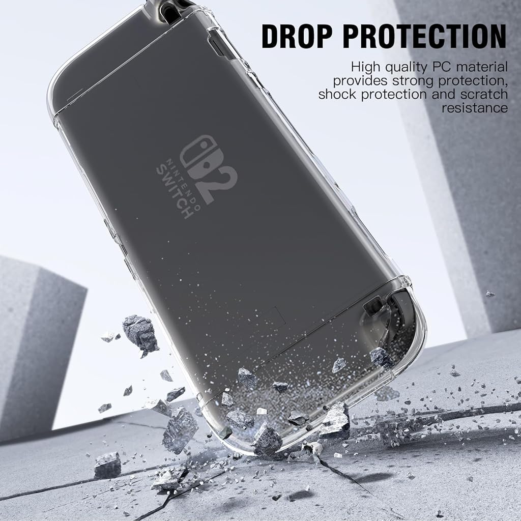 ZORBES® Transparent Protective Grip Case Compatible with 2025 Nintendo Switch 2, Anti-Scratch, Hard PC Cover for Nintendo Switch 2 Console & Joy-Cons, Clear ZORBES® Transparent Protective Grip Case Compatible with 2025 Nintendo Switch 2, Anti-Scratch, Hard PC Cover for Nintendo Switch 2 Console & Joy-Cons, Clear